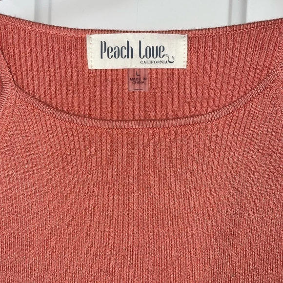 WOMEN’S PEACH LOVE‎ CALIFORNIA LONG SLEEVE TOP WITH CUT OUTS - Picture 3 of 7